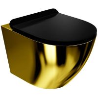 LaVita Sofi Slim Gold/Black miska WC wisząca bez kołnierza z deską wolnoopadającą złoty/czarny