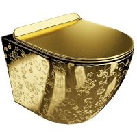 LaVita Sofi Slim Golden Eye miska WC wisząca z deską sedesową wolnoopadającą złoty