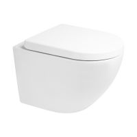 Zestaw Oltens Hamnes Kort Stille miska WC wisząca PureRim z powłoką SmartClean z deską wolnoopadającą biały 42526000