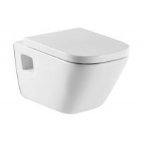 Zestaw Roca Gap Square miska WC wisząca z deską wolnoopadającą biała (A346477000, A80148200U)