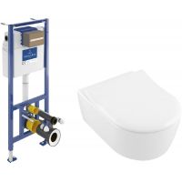 Villeroy & Boch ViConnect zestaw stelaż z miską i deską biały ( 92099600, 5656R001, 9M87S101 )