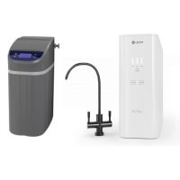 Zestaw USTM Grey Stacja uzdatniania wody z zestawem filtrującym z odwróconą osmozą Pearl z czarną wylewką (WS9LCDG, ROPEARLBLACKSTYLE)