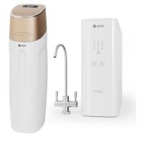 Zestaw USTM Golden Stacja uzdatniania wody z zestawem filtrującym z odwróconą osmozą Pearl z wylewką chrom (WS25LCDGOLDEN, ROPEARLNEWSTYLE)