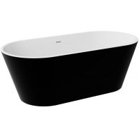 Besco Deeva wanna wolnostojąca 170x80 cm owalna biała-czarna #WWA-170DMBB
