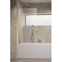 Radaway Nes PNJ parawan nawannowy 50 cm prawy złoty szczotkowany/szkło przezroczyste 10011050-99-01R