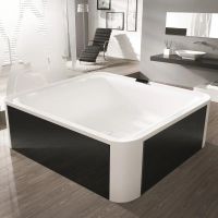 Hoesch Ergo+ wanna wolnostojąca 207,5x195 cm prostokątna biała/czarna 6444.010305552