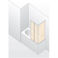 Huppe Combinett 2 parawan nawannowy 156 cm 3-częściowy srebrny mat/szkło przezroczyste Anti-Plaque AC0702.087.322