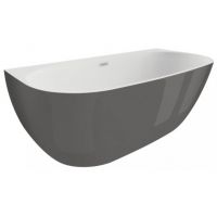 Polimat Risa wanna wolnostojąca 170x80 cm przyścienna biały/grafitowy połysk 00444