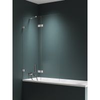 New Trendy Avexa Nickel Brushed parawan nawannowy 100 cm 2-częściowy lewy nikiel szczotkowany/szkło przezroczyste EXK-8750