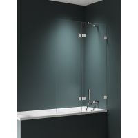 New Trendy Avexa Nickel Brushed parawan nawannowy 100 cm 2-częściowy prawy nikiel szczotkowany/szkło przezroczyste EXK-8751