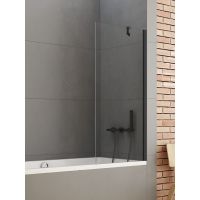 New Trendy New Soleo Black parawan nawannowy 90 cm 1-częściowy czarny mat/szkło przezroczyste P-0051