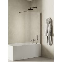 New Trendy New Soleo Gunmetal Brushed parawan nawannowy 90 cm 1-częściowy gunmetal szczotkowany/szkło przezroczyste P-0145-WP