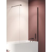 New Trendy Nesta Black parawan nawannowy 80 cm 1-częściowy czarny mat/szkło przezroczyste P-0200-WP