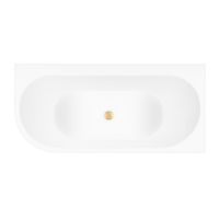 Zestaw Oltens Hulda wanna narożna 160x75 cm prostokątna z pokrywą korka biały połysk/złoto szczotkowane (11002000, 09002810)