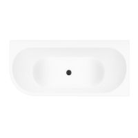 Zestaw Oltens Hulda wanna narożna 170x80 cm prostokątna z pokrywą korka biały połysk/czarny mat (11004000, 09002300)