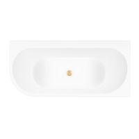 Zestaw Oltens Hulda wanna narożna 170x80 cm prostokątna z pokrywą korka biały połysk/złoto szczotkowane (11004000, 09002810)