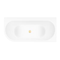 Zestaw Oltens Hulda wanna narożna 170x80 cm prostokątna z pokrywą korka biały połysk/złoty połysk (11004000, 09002800)