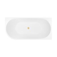 Zestaw Oltens Delva wanna narożna 170x80 cm prostokątna z pokrywą korka biały połysk/złoto szczotkowane (11001000, 09002810)