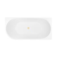 Zestaw Delva wanna narożna 170x80 cm prostokątna z pokrywą korka biały połysk/złoty połysk (11001000, 09002800)