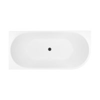 Zestaw Oltens Delva wanna narożna 170x80 cm prostokątna z pokrywą korka biały połysk/czarny mat (11000000,09002300)