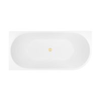 Zestaw Oltens Delva wanna narożna 170x80 cm prostokątna z pokrywą korka biały połysk/złoty połysk (11000000, 09002800)