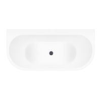 Zestaw Oltens Hulda wanna przyścienna 160x75 cm z pokrywą korka biały połysk/grafit (12020000, 09002400)