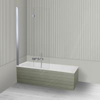 Oltens Langfoss Sela zestaw wanna prostokątna 160x70 cm akrylowa biały mat z parawanem nawannowym 115 cm 2-częściowy chrom 18002900