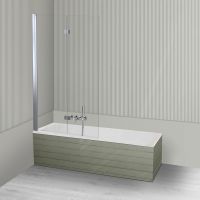 Oltens Langfoss Sela zestaw wanna prostokątna 170x70 cm akrylowa biały mat z parawanem nawannowym 115 cm 2-częściowy chrom 18003900