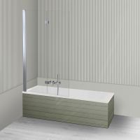 Oltens Langfoss Sela zestaw wanna prostokątna 170x75 cm akrylowa biała z parawanem nawannowym 115 cm 2-częściowy chrom 18004000