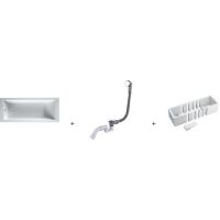 Zestaw Oltens Langfoss wanna prostokątna 160x70 cm z syfonem Oster i nośnikiem Schedpol Stabilsound LED (10003000, 03001100, 1028LED)