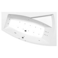 Polysan Evia wanna narożna 160x100 cm prawa z hydromasażem Hydro-Air biała 12611HA