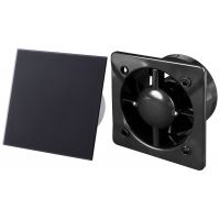 Zestaw Awenta System + korpus wentylatora ścienno-sufitowy z panelem ozdobnym czarny (KWS125CZ, PTGB125M)