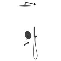 Zestaw Oltens Rann zestaw wannowo-prysznicowy podtynkowy czarny mat 36633300