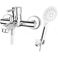 Zestaw Hagser Lisa bateria wannowo-prysznicowa ścienna z kompletem natryskowym Sofia Birgit chrom HGR35000036