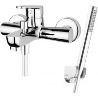 Zestaw Hagser Della bateria wannowo-prysznicowa ścienna z kompletem natryskowym Mia Birgit chrom HGR39000036