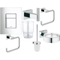 Zestaw Grohe Skate Cosmopolitan przycisk spłukujący z zestawem akcesoriów Essentials Cube chrom (38732000, 40511001, 40507001, 40508001, 40372001, 40513001, 40510001)