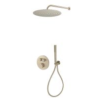 Zestaw Oltens Onega bateria podtynkowa termostatyczna z deszczownicą 30 cm Vindel i kompletem prysznicowym Ume nikiel 36617910