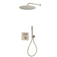 Zestaw Oltens Onega (S) bateria podtynkowa termostatyczna z deszczownicą 30 cm Vindel  i kompletem prysznicowym Ume nikiel 36620910