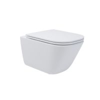 Zestaw Oltens Hadsel Stille miska WC wisząca PureRim  z deską wolnoopadającą Slim  biała 42045000