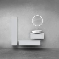 Oltens Vernal zestaw szafek podumywalkowych z blatem 60 i 100 cm i szafką boczną 35 cm szary mat 68695700