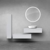 Oltens Vernal zestaw szafek podumywalkowych z blatem 2x100 cm i szafką boczną 35 cm szary mat 68697700