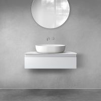 Zestaw Oltens Vernal szafka 80 cm podumywalkowa wisząca z blatem Tera szary mat/jasny marmur 68707700