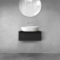 Zestaw Oltens Vernal szafka 60 cm podumywalkowa wisząca z blatem Tera czarny mat/czarny marmur 68714300