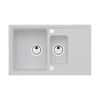 Alveus Intermezzo 70 zlewozmywak granitowy 78x48 cm 1,5-komorowy biały 1307011