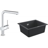 Zestaw Grohe K700 zlewozmywak 53,3x45,7 cm z baterią kuchenną Minta chrom (31654AP0, 30274000)