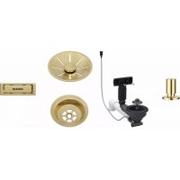 Blanco armatura przelewowo-odpływowa z korkiem automatycznym złoty satynowy 207427