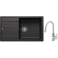 Blanco Legra XL 6 S zlewozmywak 86x50 cm z Silgranit antracyt  z Oltens Lista bateria kuchenna stojąca z wyciąganą wylewką chrom (523326; 35202100)