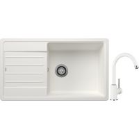 Blanco Legra XL 6 S zlewozmywak 86x50 cm z Silgranit biały z Blanco Mida bateria kuchenna stojąca Silgranit biały/chrom (523328;519418)