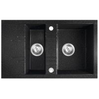 FDesign Carioca zlewozmywak granitowy 79x48 cm grafitowy połysk FD9-15-4879-02