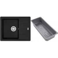 Franke Basis zlewozmywak granitowy z wkładką ociekową 62x50 cm czarny 114.0741.958